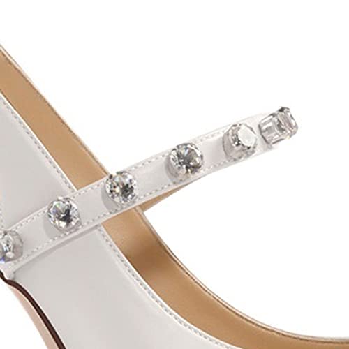 Chaussures décontractées blanches à talons hauts design pointé raffiné - 3