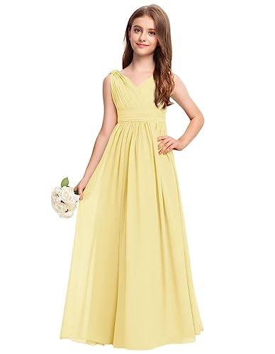Junior Bridesmaid Dress Flower Girl Dresses Formal Dress for Teen Girls Wedding A-line Chiffon