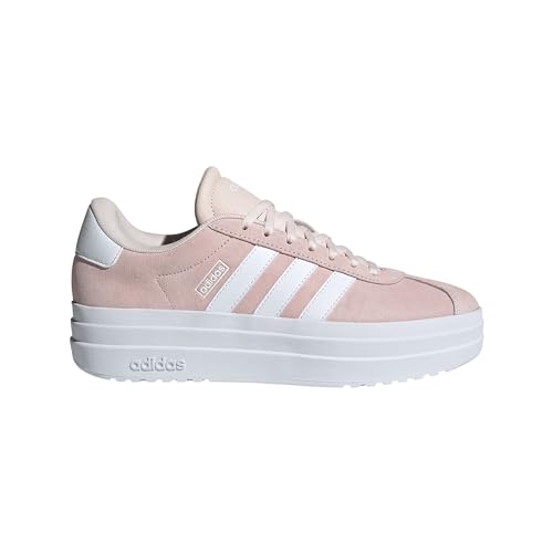 Image of adidas Womens Vl Court Bold Lace Up Sneakers Shoes Casual - Pink