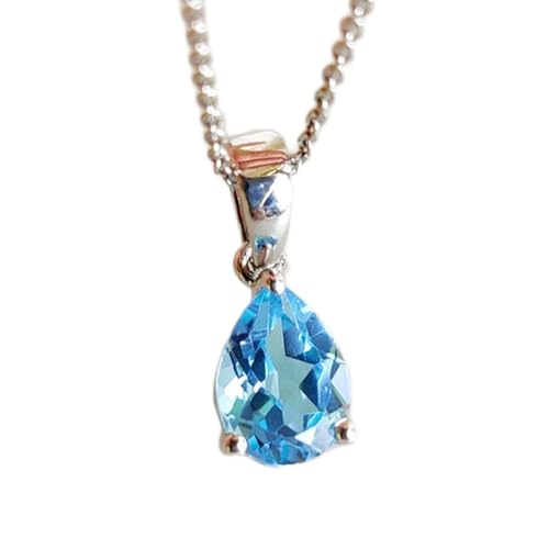 Topacio azul natural auténtico en joya de plata fina ley 925 de LKBEADS