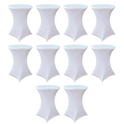 HAORUI 10 Pack Spandex Cocktail Table Covers, Fitted Round H