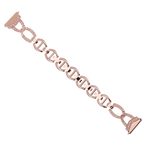 Banda de reloj de pulsera mujer acero inoxidable oro rosa con enganche facil