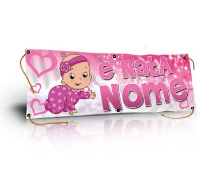 Banner striscione nascita personalizzato - bambina...
