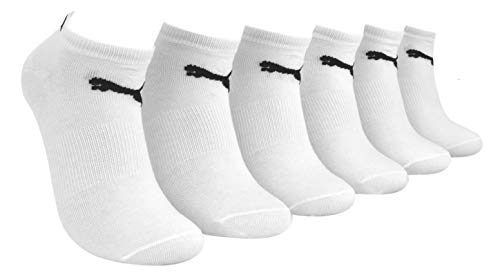 Puma Women's Performance Low Cut Socks 6 Pairs White/Black Sock Size 9-11 P114700-107