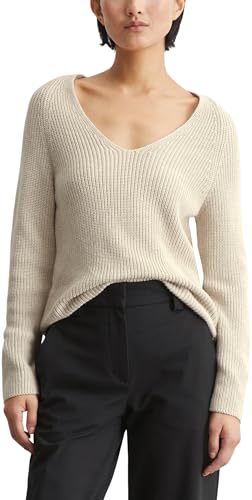 Marc O'Polo Damen Strickpullover aus Bio-Baumwolle mit V-Ausschnitt,...
