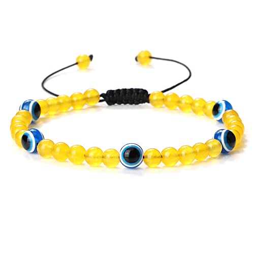 Pulseras de brazaletes QYYZTHX hechos a mano con ojo de tigre y cuentas pulidas