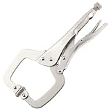 URASISTO 11-Inch C-Clamp Locking Pliers, Heavy Duty Welding C Clamp Pliers with Swivel Pads, Premium Alloy Steel Construction, Quick Release, Fit for Clamping Welding, Woodworking