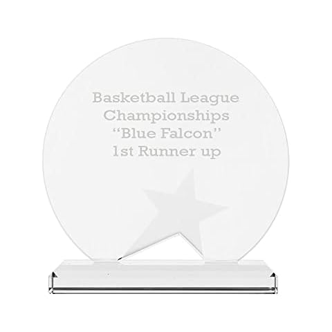 EIO Gifts Personalised Round Glass Trophy Cover