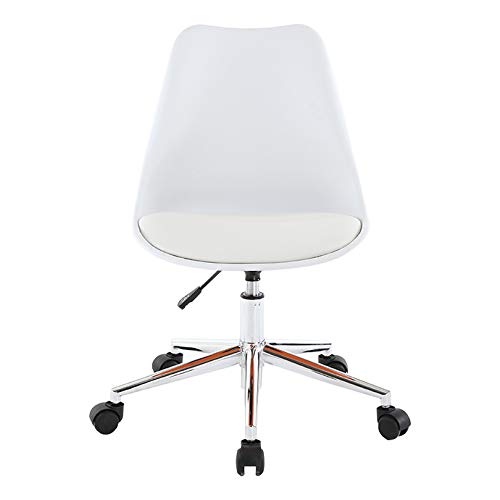 Chaise de bureau pivotante ergonomique réglable pour ordinateur et cuir PU - 3