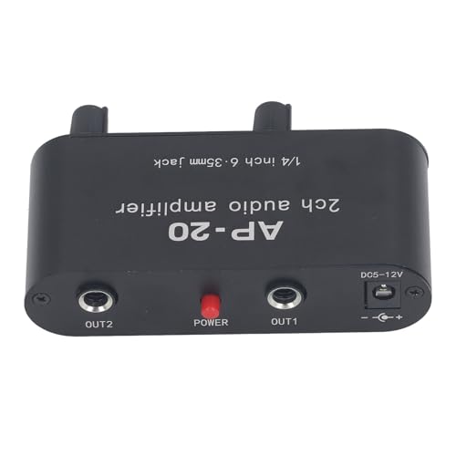 Preamplificador phono AUNMAS de doble canal en aluminio con ganancia regulable 5
