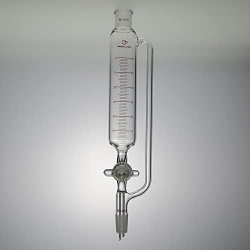 Proglass 60mL Graduated Pressure Equalizing Funnel Glass Stopcock (14/20)