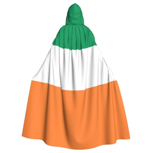 Cape à capuche drapeau irlandais anti-froid pour bal masqué