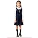 Girls Preppy Style Pleated School Uniform Dress Cute Knee Length Sleeveless Jumper Dress for Kids 3-15 Years