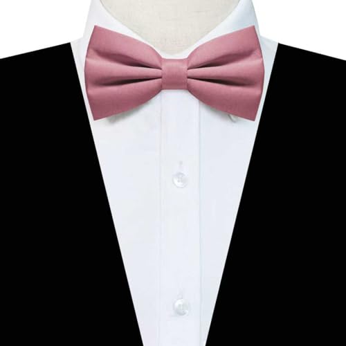Image of JEMYGINS Solid Color Pre-tied Bow Tie Adjustable Bowtie for Men