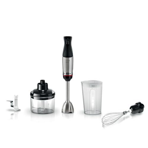 Bosch - Batidora de mano, ErgoMaster, 1000W, QuattroBlade, Acero inoxidable, MSM6M622