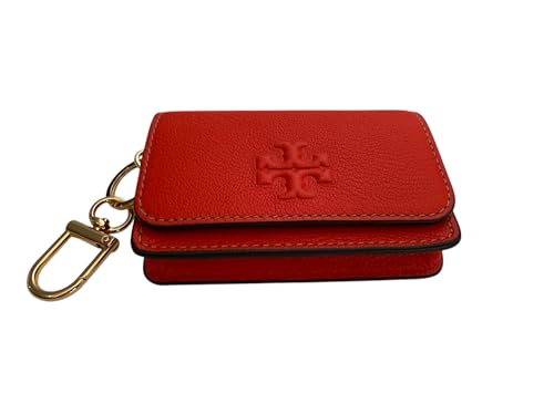 Tory Burch Women's Thea Texrured Leather Flap Card Case Wallet (Poppy Red)3