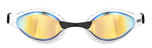 ARENA Cobra Core Swipe Mirror Unisex Adult Racing Swimming Goggles, Swimming Pool Goggles with Curved Mirror Lenses, Anti-Fog, UV Protection, 5 Interchangeable Nose Bridges