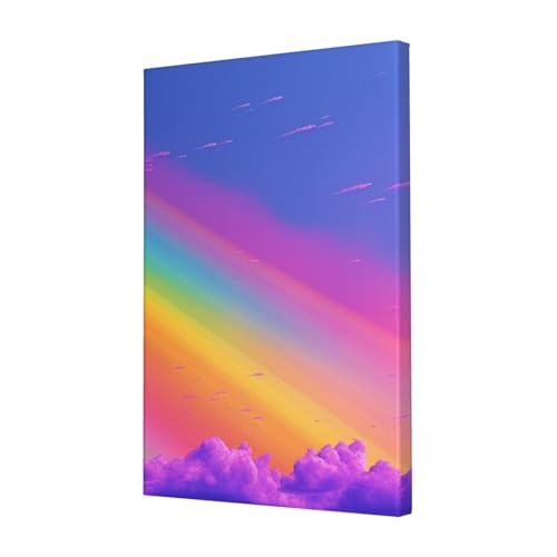 Toile arc-en-ciel moderne prête à accrocher pour mur vide