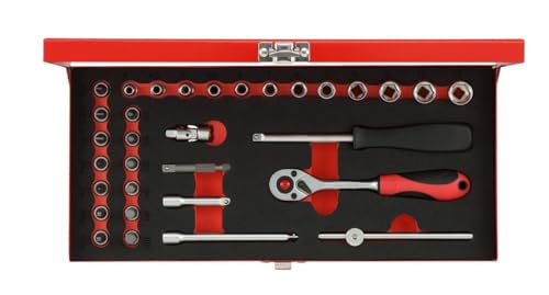 Gedore Red Socket Spanner Set 1/4 Inch 32 Pieces