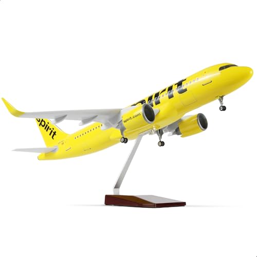 QIYUMOKE 1/80 Large Scale Compatible for Spirit A320 Airplane Model with Stand (18.5-inch L) for Airbus A320 Resin Airplane Model for Adult Aviation Souvenir Gift Home or Office Desktop Decor