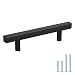4 Cabinet Handles Black Kitchen Cabinet Pulls Black 15 Pack - Peaha PHJ22BK Drawer Pulls 4 Inch Modern Cabinet Handles for Bedroom, Closet, Wardrobe