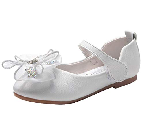Little Girl Adorable Mary Jane Dress Shoes with Bow, Princess Ballerina Ballet Flats for Girl Party Wedding School Shoe