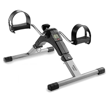 ADVANCE Mini Cycle Pedal Exerciser with Adjustable Resistance and Digital Display - Suitable for Light Exercise of Legs & Arms, and Physiotherapy at Home, Black