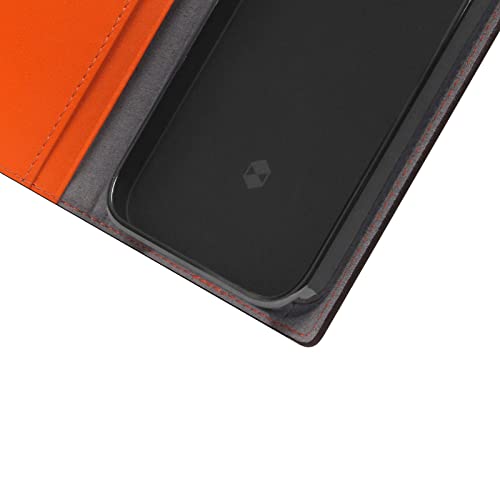 SLG D5 Edition Belgian Fabric Wallet Case for iPhone 13 Mini - Handcrafted Diary Style with Card Holders and Side Cash Pocket, Gift Box Included (Orange) by SLG - Image 5