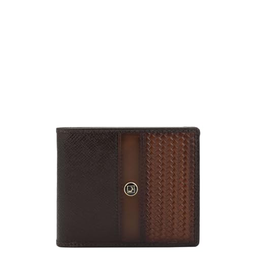 Image of Da Milano RFID Protected Leather Wallet for Men - Brown - Genuine Leather Bifold Wallet with 6 Card Slots, 2 Compartments & Slim Design