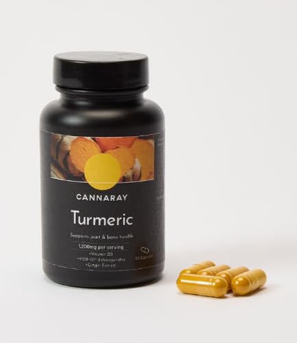 Cannaray Turmeric Capsules 1200Mg With Added Ashwagandha, Ginger And Black Pepper To Support Joint & Bone Health - 10