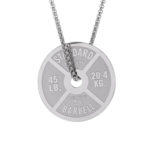 Pendentif haltère et chaîne homme pour afficher son style au sport