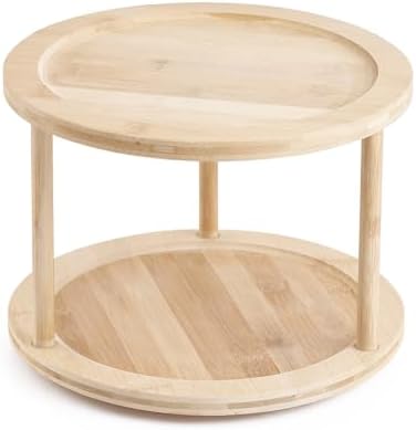 ORGANIZADOR GIRATORIO DOIS ANDARES BAMBU ROTATE 22,8x17,2cm