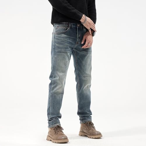 Jeans Pants Trouser Denim Spring and Autumn Men's Fashion Slim Fit Classic Retro Washed Casual Long3