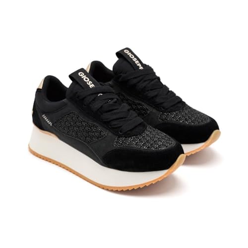 GIOSEPPO Women's Glover Trainers, Black, 4 UK