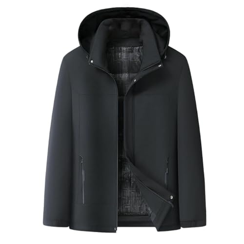 Doudoune d'hiver homme à capuche amovible, parka élégante chaude rembourrée