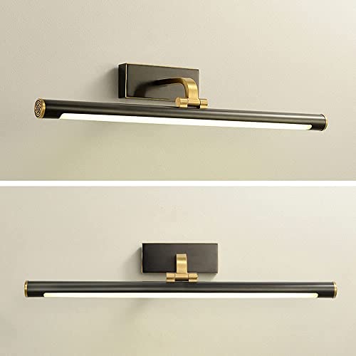 Placa de tocador LED para baño negro mate sobre espejo de maquillaje 6