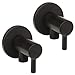 Produktbild 2er Set Eckventil Messing 1/2 x 3/8 Zoll schwarz matt + Rosette Eck-Regulierventil Ventil Bad Küche Anschlussventil Waschbecken Spülbecken Armatur