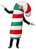 Chuarry Mens Christmas Tree Costume Candy Cane Costume Adult Christmas Outfit for Party (Candy Cane)
