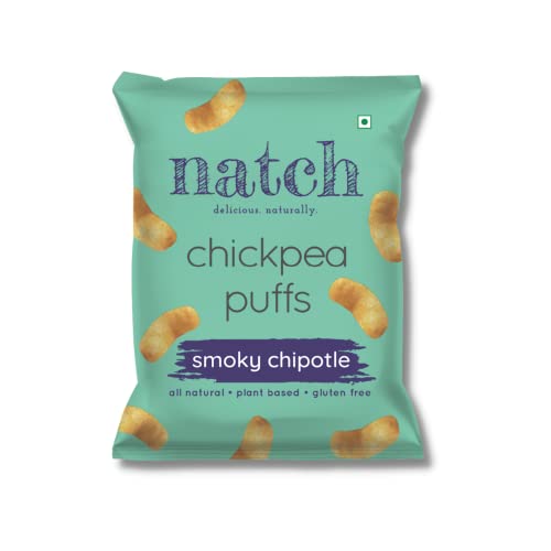 Image of Natch Chickpea Protein Puffs - Variety Pack, Vegan Cheddar, Barbecue, Smokey Chipotle, Hot Chilli, Healthy Snacks , Rich in Fiber, Not Fried Not Baked Gluten Free, Vegan, Trans Fat Free, 20 gm Each (Pack of 12)