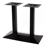 Hauteur : 72 cm Noir, TBC313 R, armature de table avec pied de table, pieds de table, pieds en fonte, pied de table, pieds de table double en fonte de fer, pulverbeschichten, Marteau Optik, avec fond ausgleichs Vis