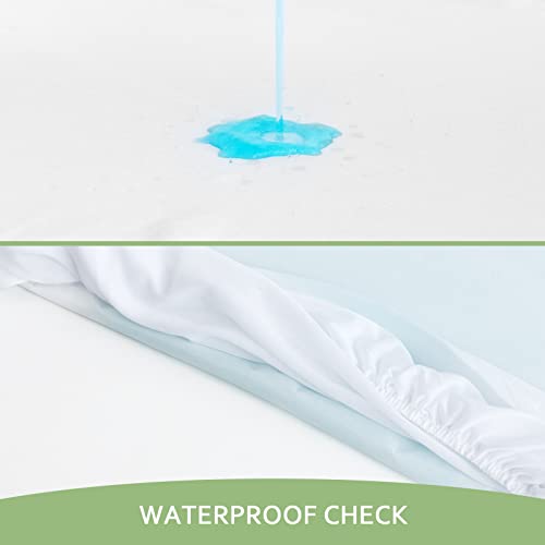 Mattress Cover King Size Waterproof, Skin Friendly And Breathable Bed Bamboo Mattress Protector For 18'' Deep Pocket, Ultra Soft Noiseless Cooling Bamboo Jersey King Mattress Cover #TOP2