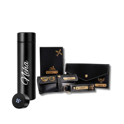 The Bae Gift Personalized Name & Charm Leather Wallet Womens Combo Giftset | Birthday Anniversary Wedding Gifts for Mother Mom Sister Friend | Mothers Day Gifts for Mom