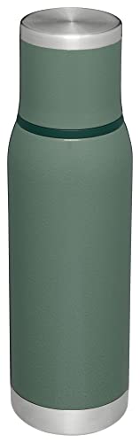 Image of Stanley Adventure-To-Go Vacuum Bottle 25 oz | Wide Mouth with Leakproof Cup Lid | Keep Drinks Hot or Cold | Packable for Travel | Insulated Stainless Steel Thermal Bottle | BPA-Free | Hammertone Green
