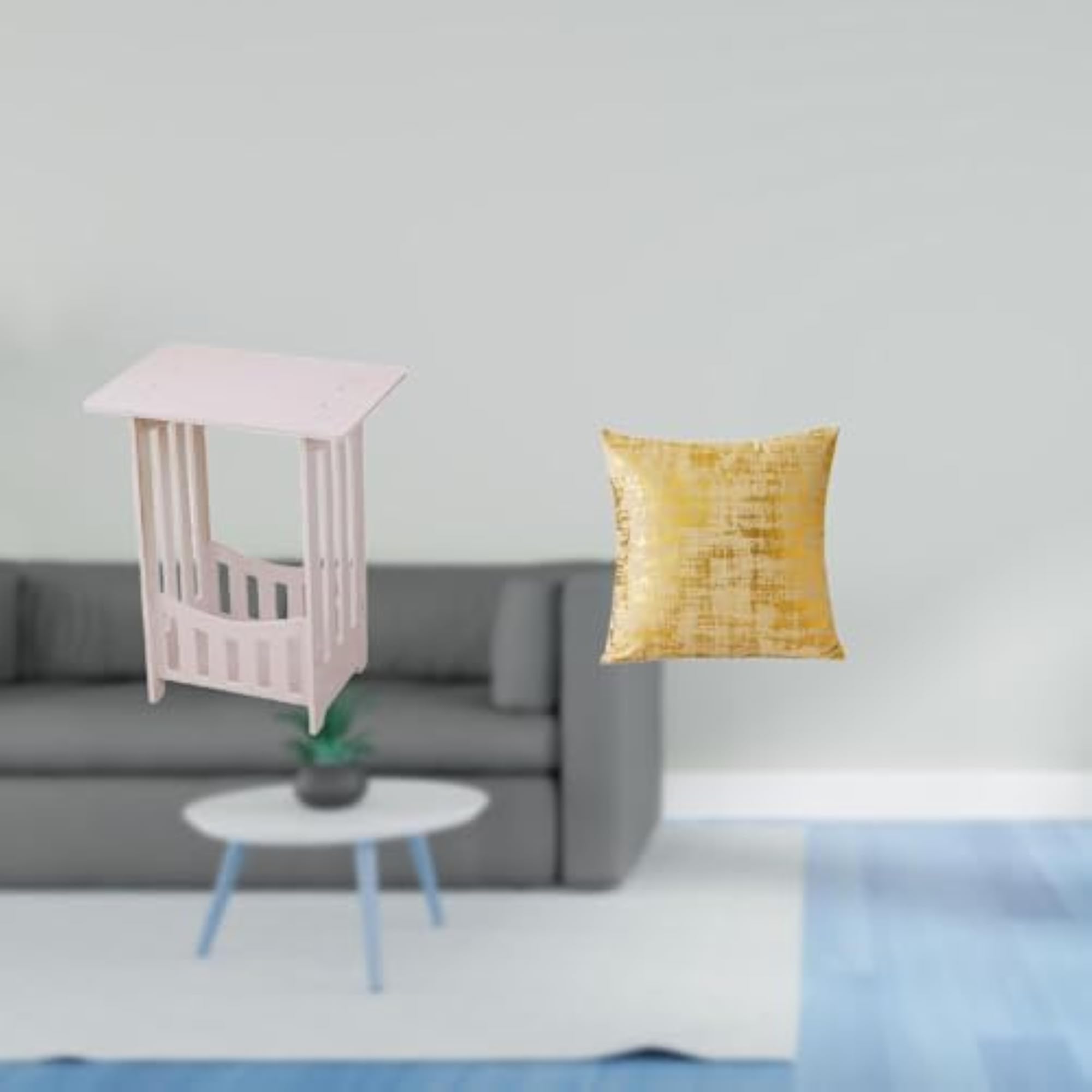 Portable Bedside Table and Elegant Throw Pillow Cover