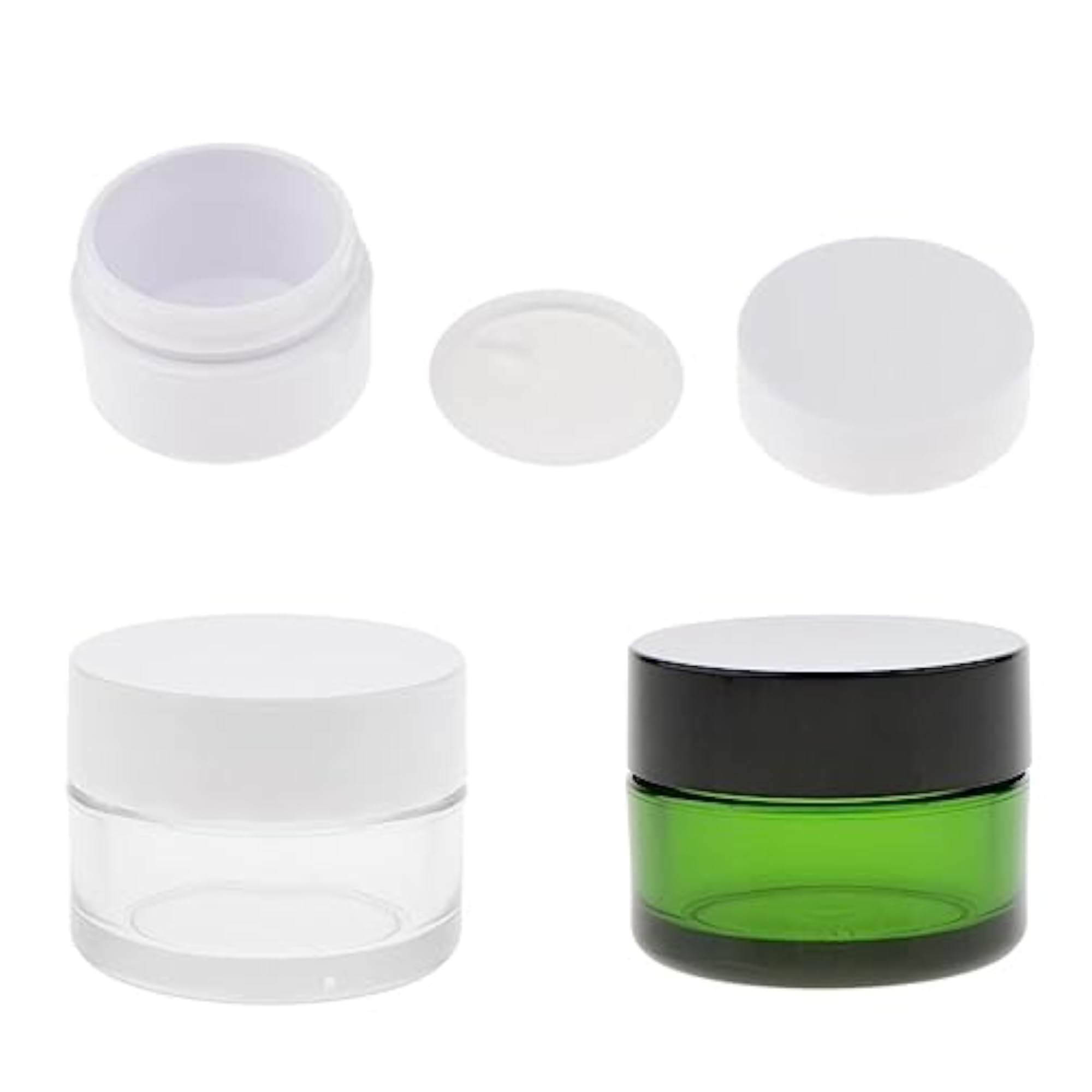 30g Empty Makeup Sample Bottles Cream Gel Jars Pots with Inner Lids