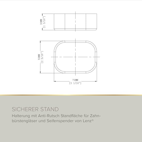 Lenz® SOULUTION Universalhalter in Nickel – Stablier Stand durch Anti-Rutsch-Pad – Aufbewahrung für Kleinteile – Ergänzung für Seifenspender und Zahnputzbecher – Einfache Reinigung – 3518422