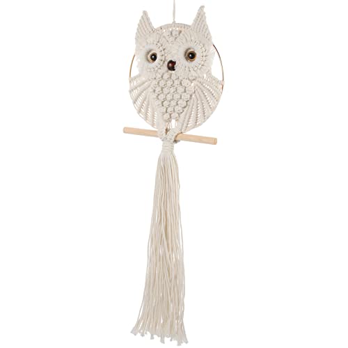 Tenture murale hibou macramé pour habiller un mur blanc vide
