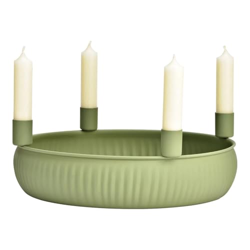 Adventskranz Schale aus Metall in Salbei-Grün ? Individuell...