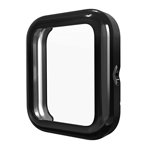 Image of Sounce Watch Case Compatible with ‎Noise Colorfit Pulse Go Buzz Tempered Glass Screen Protector, HD Clear Touch Sensitive Ultra-Thin TPU Protective Cover (Black)