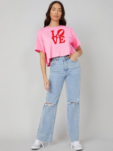 Image of KOTTY Women's Letter Print Oversized Fit T-Shirt